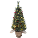 Garvee Weihnachtsbaum 95 cm mit 70 LEDs – Künstlicher Baum mit Jutebasis für Kleine Räume