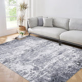 Garvee Teppich Rechteckig 120 x 170 cm, Wasserfest, Farbecht, Für Wohnzimmer, Grau - Grau