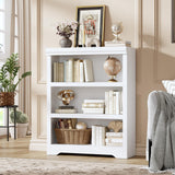 GARVEE Bücherregal, 3 Ebenen, 80 cm breit, MDF, verstellbare Ablagen, Weiß – für Wohnzimmer & Büro - Weiß