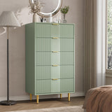 GARVEE Kommode mit 5 Schubladen 60 × 40 × 112,5 cm, Modernes Sideboard, Großer Stauraum für Schlafzimmer, Wohnzimmer, Büro & Flur, Olivgrün - Olivgrün