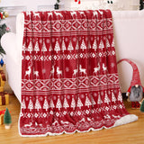 Garvee Weihnachtsdecke Sherpa Flanell 50x60 Rot - Warm, Wendbar, Weich, Langlebig - Perfekt Für Sofa & Camping