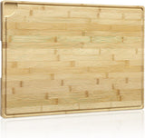 Garvee Große Bambus-Schneidebrett 60 × 40 cm mit Saftkanal, vielseitig für die Küche, natürliche Farbe, pflegeleicht, Naturholz