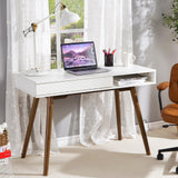 Garvee Moderner Weißer Schreibtisch Mit Schubladen Für Büro Und Schlafzimmer 42.5"x19.7"x29.5" Holz
