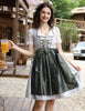 Garvee Damen Dirndl Midi Trachtenkleid 3tlg. Komplettset Für Oktoberfest Und Volksfeste Grau Größe 34-48