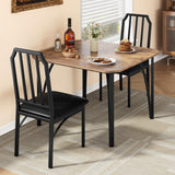 Garvee Esstisch-Set Für 2 Personen Mit Chamfer Design, Gepolsterte PU-Stühle, MDF & Stahl, Kompakt, Ideal Für Kleine Räume, 43.7x27.5x30.7 Zoll, Schwarz - schwarz