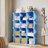 Garvee Aufbewahrungsregal mit 12 Würfelfächern, 32 cm, für Wohnzimmer und Schlafzimmer, Blau - Blau