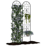 Garvee 2er Set Garten Rankgitter Für Kletterpflanzen, 55x12 Zoll, Robustes Metall, Wetterfest, Dekorativ, Für Garten & Terrasse - schwarz
