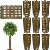 Garvee 10er Set Baumstammschutz Erweiterbarer Baumschutzhülle UV-Beständiger Braun 25x37cm Wildverbiss Schutz - Braun