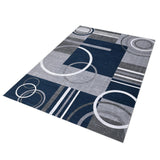 Garvee Teppich 160x230 cm Moderner Kurzflor Vorleger Dunkelblau Geometrisches Design Für Wohnzimmer Schlafzimmer Esszimmer