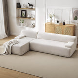 Garvee 108" Cloud Sectional Couch Mit Chaise - Super Weicher Boneless Sofa, Corduroy, Weiß, Wohnzimmer, L-förmig - weiß