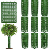 Garvee 10er Set Baumstammschutz Erweiterbar UV-Beständig Grün 25x37cm Wildverbiss Schutz - Wie gezeigt