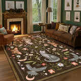 Garvee Großer Waschbarer Katzenteppich Rutschfest Weicher Kurzflor Für Wohnzimmer Schlafzimmer Kinderzimmer Esszimmer Braun 200x290cm