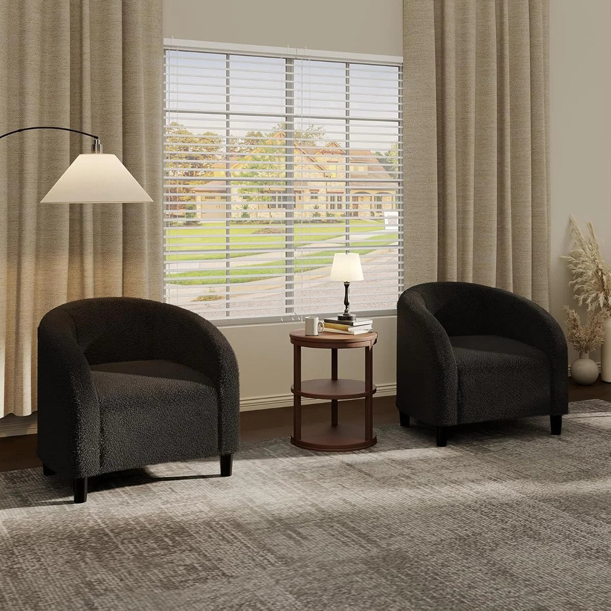 Garvee Velvet Club Chair, U Rückenlehne, Gepolstert, Retro, Für Wohnzimmer & Schlafzimmer