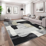 Garvee Moderner Abstrakter Salon-Teppich 200x290 cm Kurzflorig Weich Maschinenwaschbar Rutschfest Für Wohnzimmer Und Büro Mehrfarbig