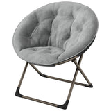 Garvee Saucer Chair Lounge-Stuhl, Oversized Faltbar mit Goldrahmen, Grau für Schlafzimmer & Wohnzimmer - Grau