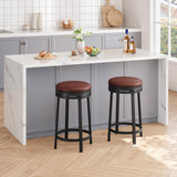 Garvee Barhocker Set 2, 62 cm, Drehbar, PU-Leder, Metallrahmen, Braun für Kücheninsel & Bar - Braun