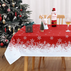 GARVEE Kerst Tafelkleed Wasserfest Abwischbar Sneeuwvlok Morsbestendig Wasbaar Rot Vierkant 54x54 Zoll Für Küche Und Esszimmer Weihnachtsdeko