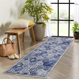Garvee Großer Vintage Teppich 60x180cm Weich Waschbar Rutschfest Polyester Niedriger Flor Für Wohnzimmer Schlafzimmer