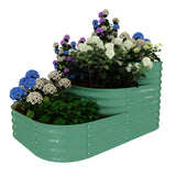 GARVEE 3-in-1 Hochbeet aus Verzinktem Stahl, 3-Stufiges Metall Gemüsebeet mit Offener Basis, Rostfrei und Modular für Garten, Balkon & Kräuter, Grün - Grün