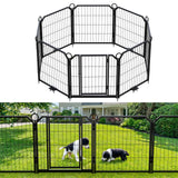 Garvee Hundespielplatz 8-Panel Zaun Mit Tor, Höhenverstellbar, Stahl, Rostfrei, 24 Zoll, Garten & Camping, Modular