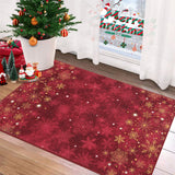 Garvee Weihnachtsdekoration Fußmatte 60x100 cm Rot, Rutschfester Wasseraufnahme Weihnachtsteppich für Küche, Wohnzimmer, Schlafzimmer, Badezimmer