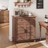 Garvee Farmhouse Storage Cabinet 3-Tier Adjustable Shelf 7 Gears Holz Rustikaler Stil Küche & Flur 15.7x31.5x36 Zoll - 