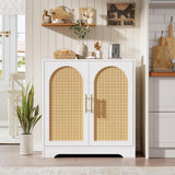 Garvee Sideboard Buffet Cabinet Mit 2 Rattantüren Für Wohnzimmer Und Esszimmer 29.8" W MDF Holz Modern Design Stabil - 
