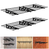 Garvee 2er-Set Wandmontierte Garagenregale 2x1,8 m Stahlrahmen Klappbar Robust für Garage Lagerung Schwarz