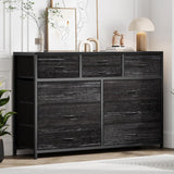 Garvee Kommode mit 10 Schubladen, für Schlafzimmer und Wohnzimmer, Schwarz - Schwarz