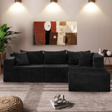 Garvee Modulares Ecksofa Cloud 106" L-Form Schwarz Oversized Schlafsofa Wohnzimmer Tiefe Sitzfläche Bequem & Fluffig Kein Aufbau - Schwarz-Rechts-Form
