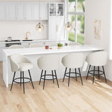 Garvee Barhocker Set 8 Stück 360° Drehbar Ergonomisch Gepolstert Metallrahmen Beige Für Kücheninsel Esszimmer - Beige Linen