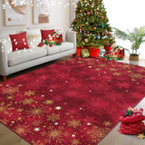 Garvee Wohnzimmer Teppich Weihnachtsteppich Roter Waschbar Weihnachtsdeko 160x230 cm Für Schlafzimmer Küche Esszimmer Büro - Verrotten