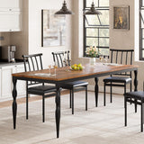 Garvee Rechteckiger Esstisch 180 cm, für 6–8 Personen, Metall, Landhausstil, Braun - Braun
