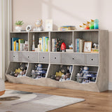 Garvee Kinder Spielzeugregal mit 2 Spielzeugboxen, 3 Schubladen und 2 Bücherfächern, Aufbewahrungsregal mit Kippschutz