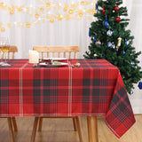 Garvee Weihnachtstischdecke Rot Wasserdicht Kariert 137x228cm Plaid Abwischbar Staubdicht Für Küche Festliche Dekoration