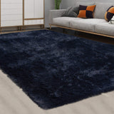 Garvee Navy Teppich 8x10 Fuß Flauschig 4cm Samtflor Polyester Rutschfest Weich Für Wohnzimmer Und Schlafzimmer - navy