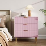 Garvee Moderner Rosa 3-Schubladen-Kommode Mit Goldgriffen Für Schlafzimmer & Wohnzimmer, 28"x17"x30", MDF-Holz