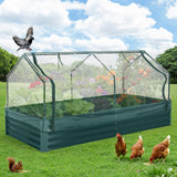 Garvee Metall Hochbeet mit Abdeckung – Korrosionsbeständig, Witterungsfest, Robust & Vielseitig für Garten & Terrasse - Dunkelgrün