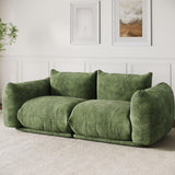 Garvee Modularsofa Chenille 2-Sitzer Grün Kompakt Für Wohnung und Büro, Resilienter Schaumstoff, Anpassungsfähig