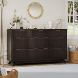 Garvee Kommode mit 7 Schubladen, Kippschutz, für Schlafzimmer und Wohnzimmer, Schwarznussbaum - Schwarznussbaum
