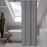 Garvee Duschvorhang Kariert Waffelstruktur 100% Polyester Wasserabweisend Schweres Gewebe Rostfreie Ösen Grau 35x72 Hotelqualität Bad - grau