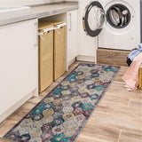 Garvee Großer Vintage Teppich 60x180cm Waschbar Rutschfest Weich Polyester Niedriger Flor Wohnzimmer Schlafzimmer