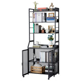 GARVEE Bücherregal, 6 Ebenen, Holzwerkstoff & Metall, Industrial-Design, Schwarz – für Wohnzimmer & Schlafzimmer - Schwarz