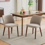 Garvee Esszimmerstühle 2er-Set, gepolsterte Küchenstühle mit Leinenstoffbezug, ergonomischer Rückenlehne und Gummibaumholzbeinen, moderne Polsterstühle für Esszimmer & Wohnzimmer, Camel - Camel
