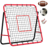 Garvee Fußball Rebounder Netz 100×100 cm, Verstellbar, Eisenrahmen, Robust, Für Garten & Feld - Rot