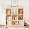 GARVEE Kinderregal holz Kinder Bücherregal Spielzeugregal mit 3 Ebenen Regal 8 offenen Fächern, Burgform-Design, Aufbewahrungsregal Spielzeugschrank Kinderzimmer Möbel für Spielzeug Büchern und Puppen