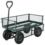 Garvee Klappbarer Gartenwagen – 500 lbs (227 kg) Tragkraft, Stahlrahmen, 25 cm Luftreifen & abnehmbare Gitter, faltbare Ladefläche 89 cm für Garten & Hof - Grün