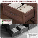 Garvee Farmhouse 6-Schubladen Kommode Weiß Holz Robust Viel Stauraum Für Schlafzimmer Wohnzimmer Flur 47.2x15.8x32 Zoll - schwarz