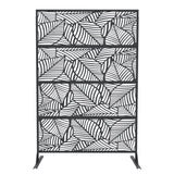 Garvee Metall Sichtschutzwand 71"x46" Schwarz - Wetterfest, Rostfrei - Modernes Design, Geometrisch - Für Garten & Terrasse - schwarz