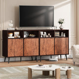 Garvee Sideboard, 2-teiliges Set, 80 cm, mit Stauraum, mit Schubladen, Holz, Mid-Century, Walnussbraun